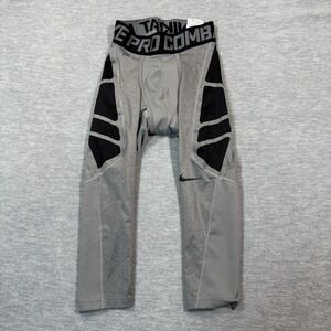 Nike Pro Pants‎ Women S Gray Black Compression Tights Dri-FIT Combat Padded Gym